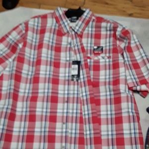 Short sleeve Mens plaid shirt